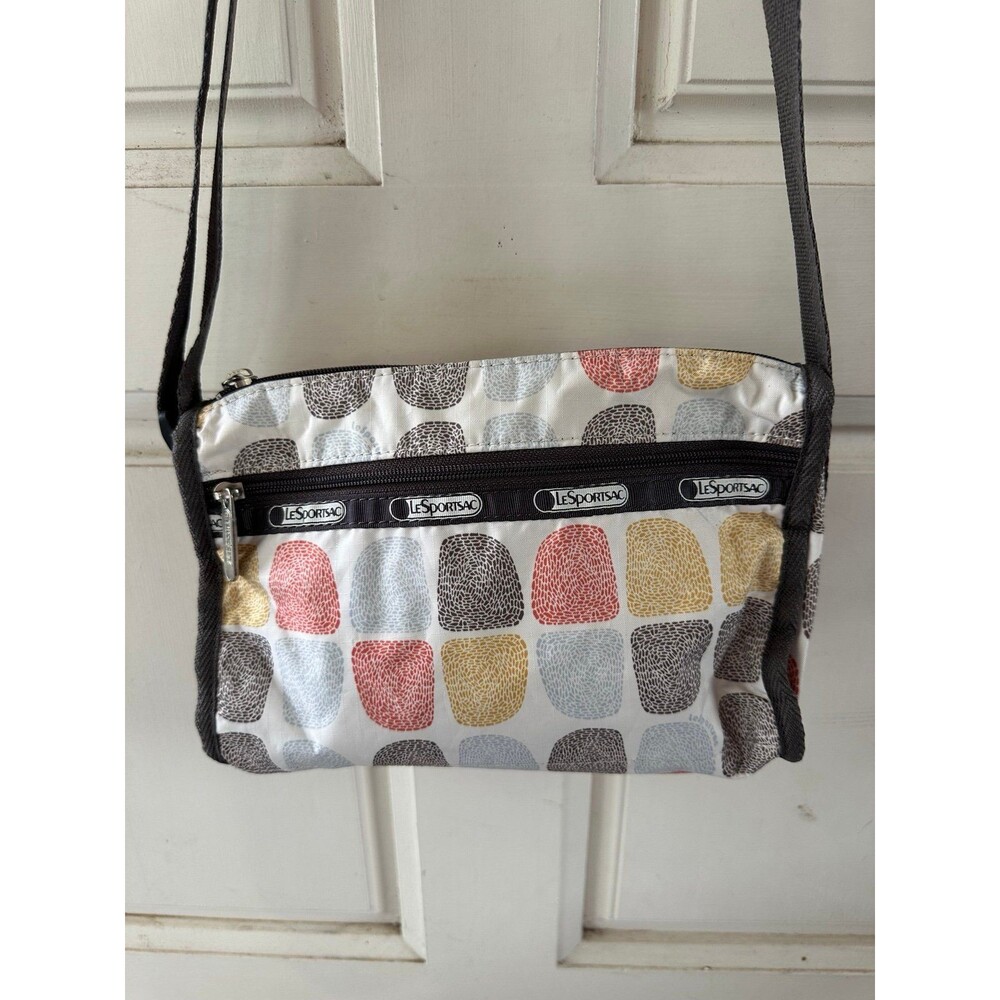 LeSportsac Nylon Multicolor Geometric Retro Mid Century Patchwork Crossbody Bag